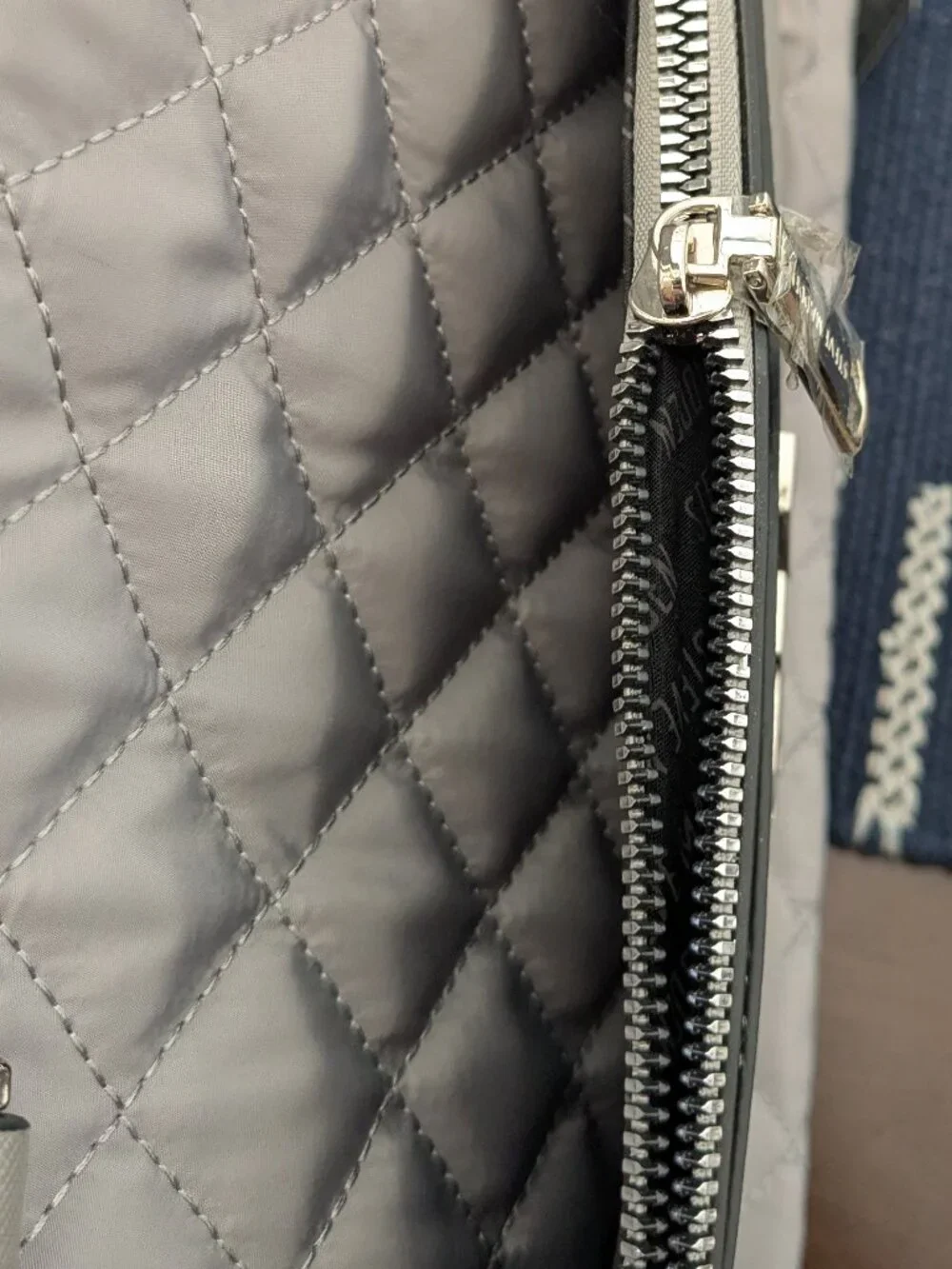 Steve Madden Quilted Gray Laptop Bag